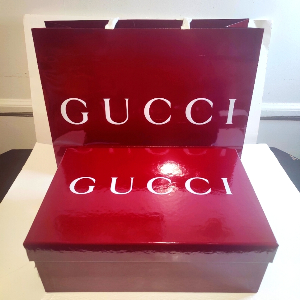 Gucci Empty Shoe Box with Shopping Bag